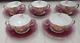 Lot Of 5 Royal Crown Bavaria Double Handle Floral Tea Cups And Saucers Gold Trim