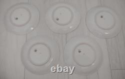 Lot of 5 Royal Crown Bavaria Double Handle Floral Tea Cups and Saucers Gold Trim