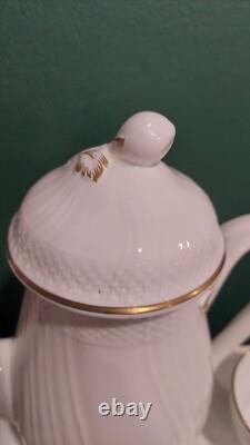 Louisenburg Gold VILLEROY & BOCH white and gold coffee set pot two cups saucers