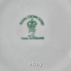 Lovely 4 Royal Crown Derby Coffee Cups & Saucers Set Green & Gilded Rim Great