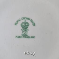 Lovely 4 Royal Crown Derby Coffee Cups & Saucers Set Green & Gilded Rim Great