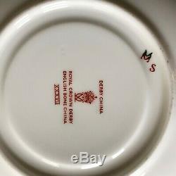 Lovely Set of 4 Rare Royal Crown Derby Paradise Cobalt Cups & Saucers