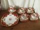Lovely Vintage Paragon Floral Red Pink Honiton Gilded Double Warrant 18 Pieces