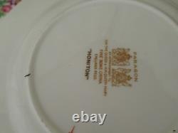 Lovely Vintage Paragon Floral Red Pink Honiton Gilded Double Warrant 18 Pieces