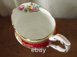 Lovely Vintage Paragon Floral Red Pink Honiton Gilded Double Warrant 18 Pieces