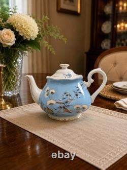 Luxury Blue Floral Fine China Tea Set Gold Trim Porcelain Tea Service Gift Set