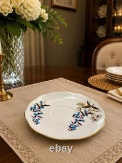 Luxury Blue Floral Fine China Tea Set Gold Trim Porcelain Tea Service Gift Set