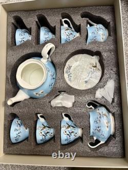 Luxury Blue Floral Fine China Tea Set Gold Trim Porcelain Tea Service Gift Set