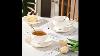 Luxury Ceramic Tea Cup U0026 Saucer Gift Set With Gold Accents Perfect For Weddings Tea Parties