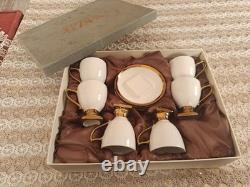 Luxury Coffee Cups Set Gold White Porcelain Tea Espresso Cups 12PCS Gift