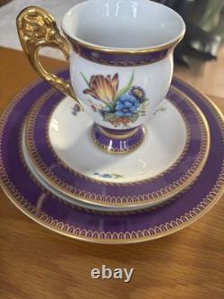 Luxury Porcelain Coffee Set Joseph Nigg Vienna Academy Edition Gilded Colourful