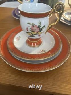 Luxury Porcelain Coffee Set Joseph Nigg Vienna Academy Edition Gilded Colourful