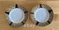 Lynn Chase Amazonian Jaguar Cup and Saucer 24k Gold Rim Set of 4 Cups 2 Saucers