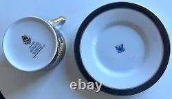 Lynn Chase JAGUAR JUNGLE Cup and Saucer 24k Gold Rim Mint SET OF 4