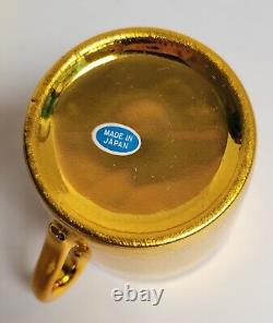 MCM Vintage 24K Gold Porcelain Demitasse Cup & Saucer Paper Label Made in Japan