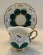 Meissen Gold White Green Coffee Tea Cup Saucer & Salad Plate Set Trio Germany