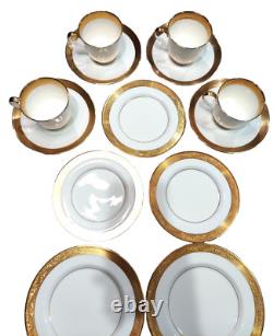 MIKASA HARROW Bone China Gold Rim 15 pcs CUPS/SAUCERS/PLATES, REPLACEMENTS EUC
