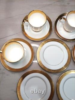 MIKASA HARROW Bone China Gold Rim 15 pcs CUPS/SAUCERS/PLATES, REPLACEMENTS EUC