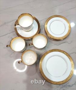 MIKASA HARROW Bone China Gold Rim 15 pcs CUPS/SAUCERS/PLATES, REPLACEMENTS EUC