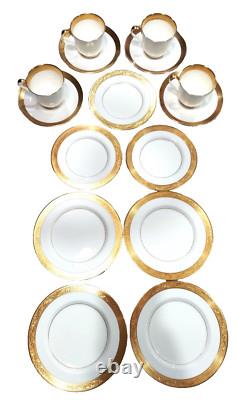 MIKASA HARROW Bone China Gold Rim 15 pcs CUPS/SAUCERS/PLATES, REPLACEMENTS EUC