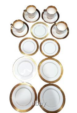MIKASA HARROW Bone China Gold Rim 15 pcs CUPS/SAUCERS/PLATES, REPLACEMENTS EUC