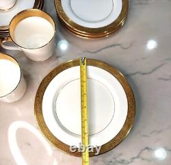 MIKASA HARROW Bone China Gold Rim 15 pcs CUPS/SAUCERS/PLATES, REPLACEMENTS EUC