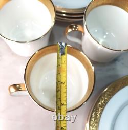 MIKASA HARROW Bone China Gold Rim 15 pcs CUPS/SAUCERS/PLATES, REPLACEMENTS EUC