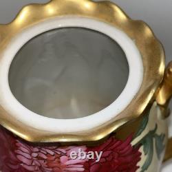 MZ Austria Floral Hand Painted Gold Chocolate Coffee Pot cups saucers 1900s