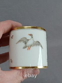 M Pigory Chantilly French Hand Painted Birds Gold Coffee Cup & Saucer C1803-1817