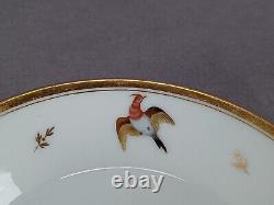 M Pigory Chantilly French Hand Painted Birds Gold Coffee Cup & Saucer C1803-1817