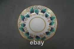 Machin Pattern 148 Green Leaves & Gold Tea Cup & Saucer Circa 1800-1815 A