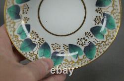 Machin Pattern 148 Green Leaves & Gold Tea Cup & Saucer Circa 1800-1815 A