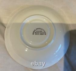Marie Productions Teacup & Saucer Set Purple Clematis Bone China 22CT Gold