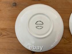 Marquis Fine China Handpainted And Carat Gold Set Of Five Tea Cups And Saucers