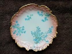 Martial Redon & Co Limoges Gilded Floral Cup Saucer Plate Trio c. 1890's