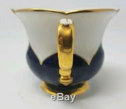 Meissen B Form Cobalt Blue and Gold Oversized Tea Cup & Saucer