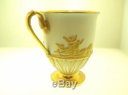 Meissen C. 1825 Gilded Cup & Saucer With Cherubs And Figures Rare- Museum Piece