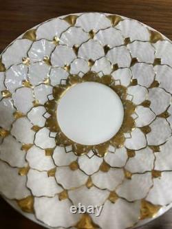 Meissen Coffee Cup & Saucer Set White x Gold Interior Antique Tableware#M6419