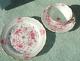 Meissen Cup, Saucer & Plate Set Pink Indian Flower Pattern