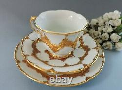 Meissen Cup & Saucer & Plate (white & gold)
