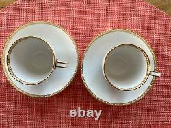 Meissen Cups and Saucers Espresso Coffee, Golden Stripe. Antique