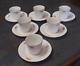 Meissen Demitasse Espresso Cups Saucers Scattered Flowers Gold Accents Set Of 6