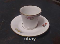 Meissen Demitasse Espresso Cups Saucers SCATTERED FLOWERS Gold Accents Set of 6