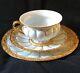 Meissen Golden Baroque Cup/saucer/dessert Plate Trio. Gold Encrusted