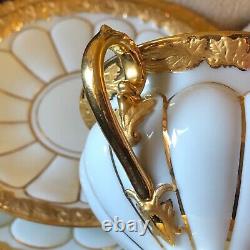 Meissen Golden Baroque Cup/Saucer/Dessert Plate Trio. Gold Encrusted