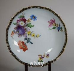 Meissen Hand Painted Cup & Saucer Cobalt and Gold