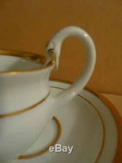 Meissen Hand Painted Dresden Swan Head Handle & Gold Demitasse Cup & Saucer