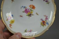 Meissen Hand Painted Floral Butterflies & Gold Tea Cup & Saucer Circa 1860-1924