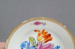 Meissen Marcolini Hand Painted Dresden Floral & Gold Coffee Can / Cup & Saucer