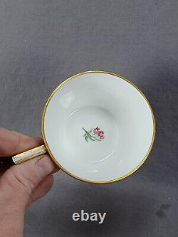 Meissen Marcolini Pink Floral Band & Gold Tea Cup & Saucer Circa 1774-1817